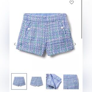 Janie and Jack Blue Tweed High Waist Shorts